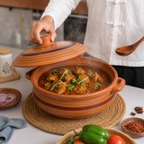 Handmade Clay Dish Karhai Pot – Traditional Matti Cooking Pot with Lid