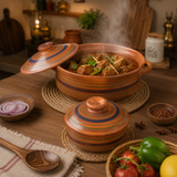 Handmade Clay Dish Karhai Pot – Traditional Matti Cooking Pot with Lid